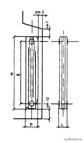 Алюминиевый секционный радиатор и рекомендуемые размеры его установки