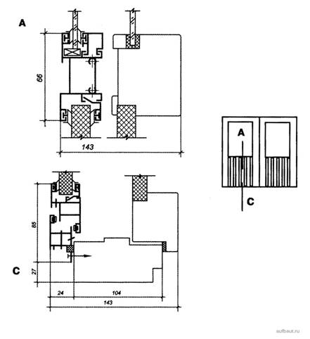 Конструкция и основные размеры окон и балконных дверей типа Р