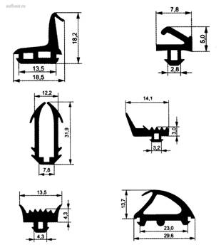 Уплотнители для оконных и дверных блоков из алюминиевых профилей