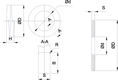 Шайба гроверная DIN 127B, фосфатированная