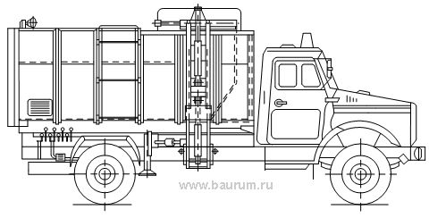 Кузовной мусоровоз с боковой загрузкой кузова манипулятором