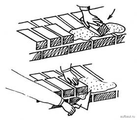 Кладка кирпича в вприсык