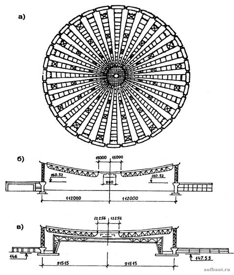Конструктивная схема покрытия универсального стадиона на проспекте Мира
